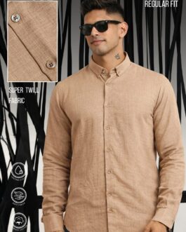 Super Twill Khaki Full Sleeve Shirt