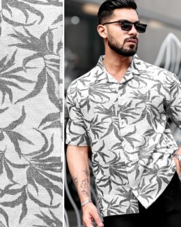Quad Leaf Black Half Sleeve Shirt