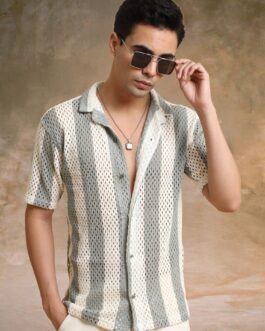 Resort Knit Green Half Sleeve Shirt
