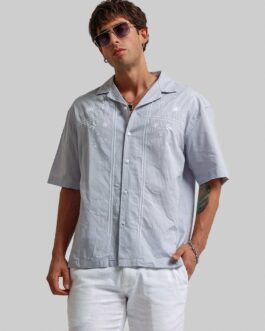 Embroidery Blue Shirt
