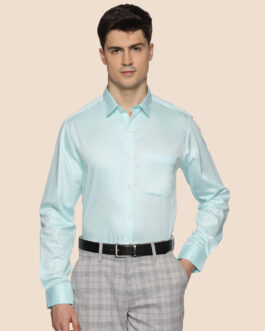 Swiss Finish Giza Cotton Shirt In Pastel Aqua