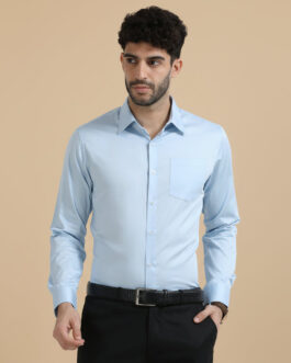 Cambridge Giza Cotton Shirt In Ice Blue