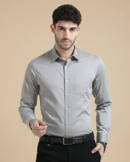 Cambridge Giza Cotton Shirt In Pewter