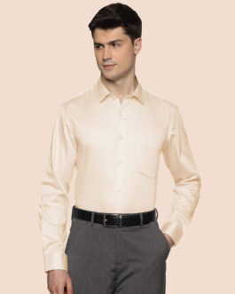 Swiss Finish Giza Cotton Shirt In Light Peach