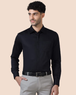 Alfred Black Shirt With Signature Concealed Placket
