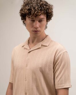 Matrix Knit Butterscotch Half Sleeve Shirt