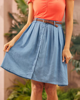 Bookstore'S Best Chambray A-Line Skirt