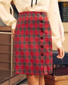 Reimagined Retro Faux Wrap Skirt