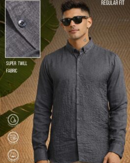 Super Twill Grey Full Sleeve Shirt