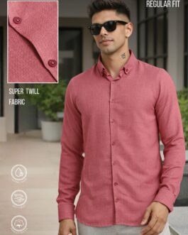 Super Twill Pink Full Sleeve Shirt