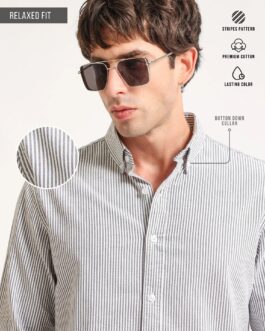 Stripes Black Full Sleeve Shirt
