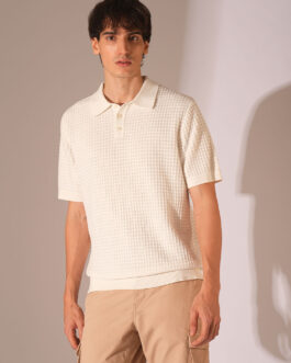 Beige Organic Cotton Structured Polo