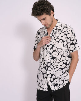 Black Printed Short Sleeves Shirt