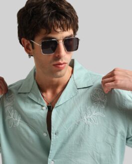 Embroidery Green Shirt