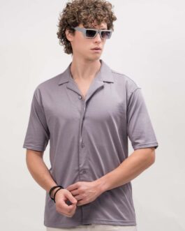 Linen look Lilac Color Half Sleeve Shirt