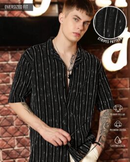 Drip Lines Black Half Sleeve Shirt