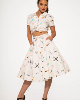 Beauty Salon Top And Swing Skirt