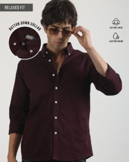 Soft Twill Maroon Full Sleeve Shirt