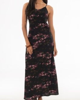 Purple Floral Printed Slip Dress