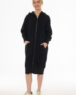 Black Zipper Sweatshirt Dress