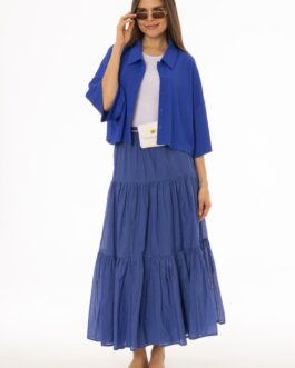 Cobalt Blue Layered Chiffon Skirt