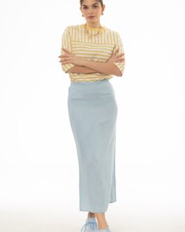 Light Blue Feather Soft Maxi Skirt