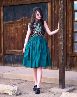 Peggy Swing Skirt In Green