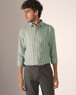 Green Check Print Full Sleeves Shirt