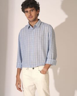 Blue Check Print Full Sleeves Shirt