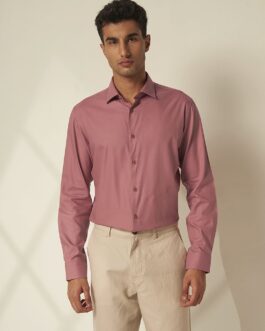 Pink Cotton Full Sleeves Shirt