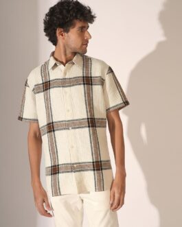 Brown Check Cotton Shirt