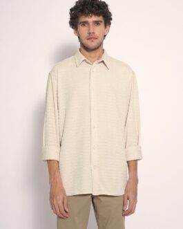 Ecru Textured Cotton Shirt