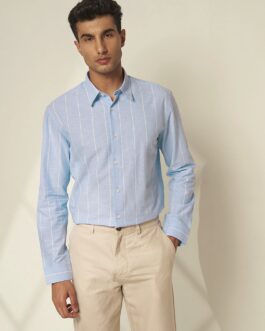 Blue Striped Linen Shirt