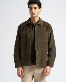 Organic Cotton Corduroy Overshirt - Brown