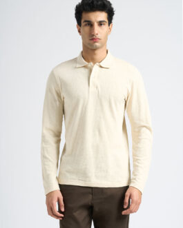 Organic Cotton Jacquard Polo - Off-White