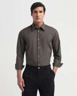 Dan Cotton Dobby Shirt - Brown