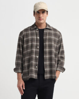 M?lange Edwin Check Shirt - Brown