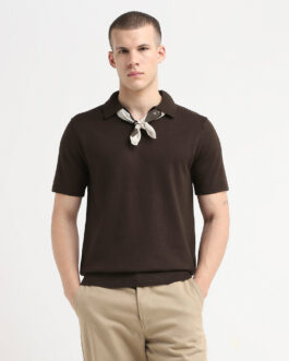 Knitted Polo - Dark Brown