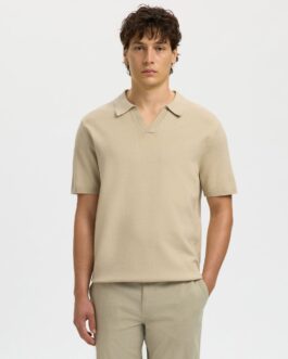 Beige Knitted Polo