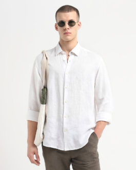 White Linen Full Sleeves Shirt