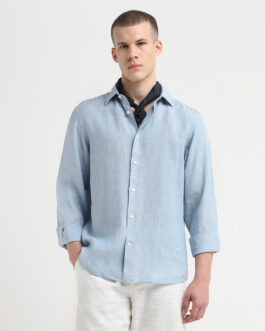 Light Blue Linen Full Sleeves Shirt