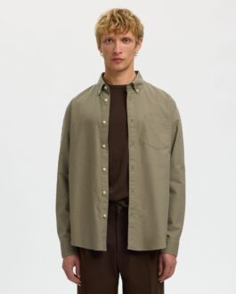 Button-Down Collar Cotton Shirt