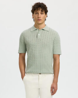 Organic Cotton Cable Knit Polo