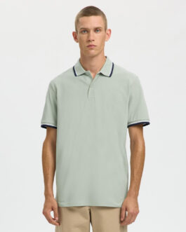 Organic Cotton Slim Fit Polo - Aqua Grey