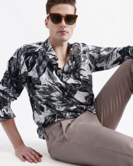 Abstract Floral Print Shirt