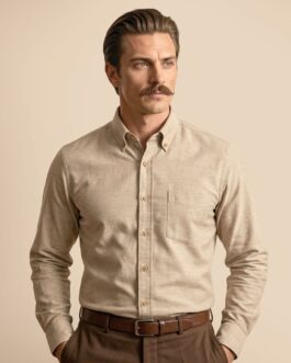 Regal Oxford Solid shirt in Almond