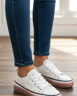 White Casual Sneaker For Ladies