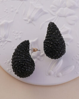 Women Onyx Black Painted Earrings