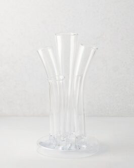 Angelina Small Scissor-Cut Glass Vase