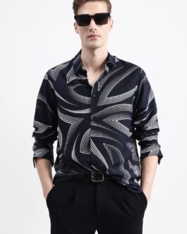 Abstract Print Full Sleeves Shirt